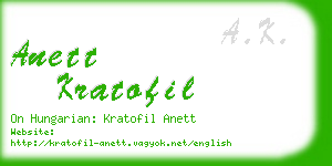 anett kratofil business card